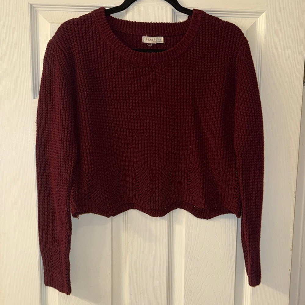 Urban Outfitters Deep Red Crew Neck Sweater